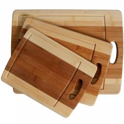 Heim Concept 3-Piece Organic Bamboo Cutting Board Set with Juice Grooves thumbnail 1