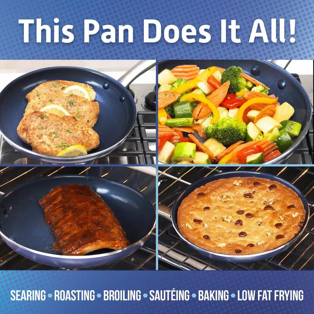 Blue Diamond 10 in. Aluminum Ceramic Nonstick Frying Pan, Blue