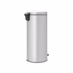 Brabantia 8 Gal. Metallic Gray Steel Step-On Trash Can with Soft-Close Lid thumbnail 2
