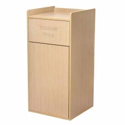 Alpine Industries 40 Gal. Oak Wood Commercial Tray Top Waste Enclosure Trash Can thumbnail 2