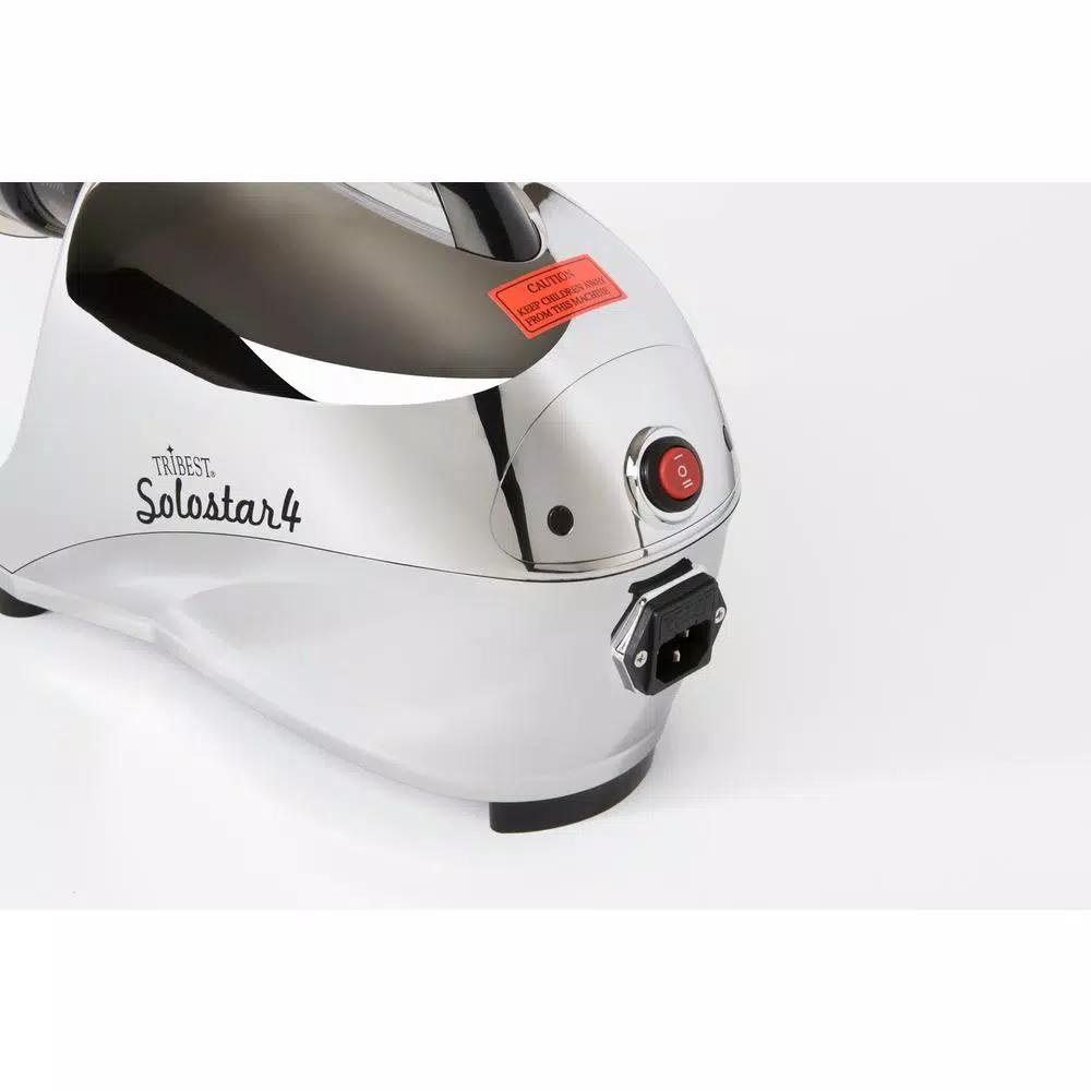 Tribest Solostar 4 Cold Press Juicer, 16 fl. oz. Chrome Horizontal Single Auger Juicer