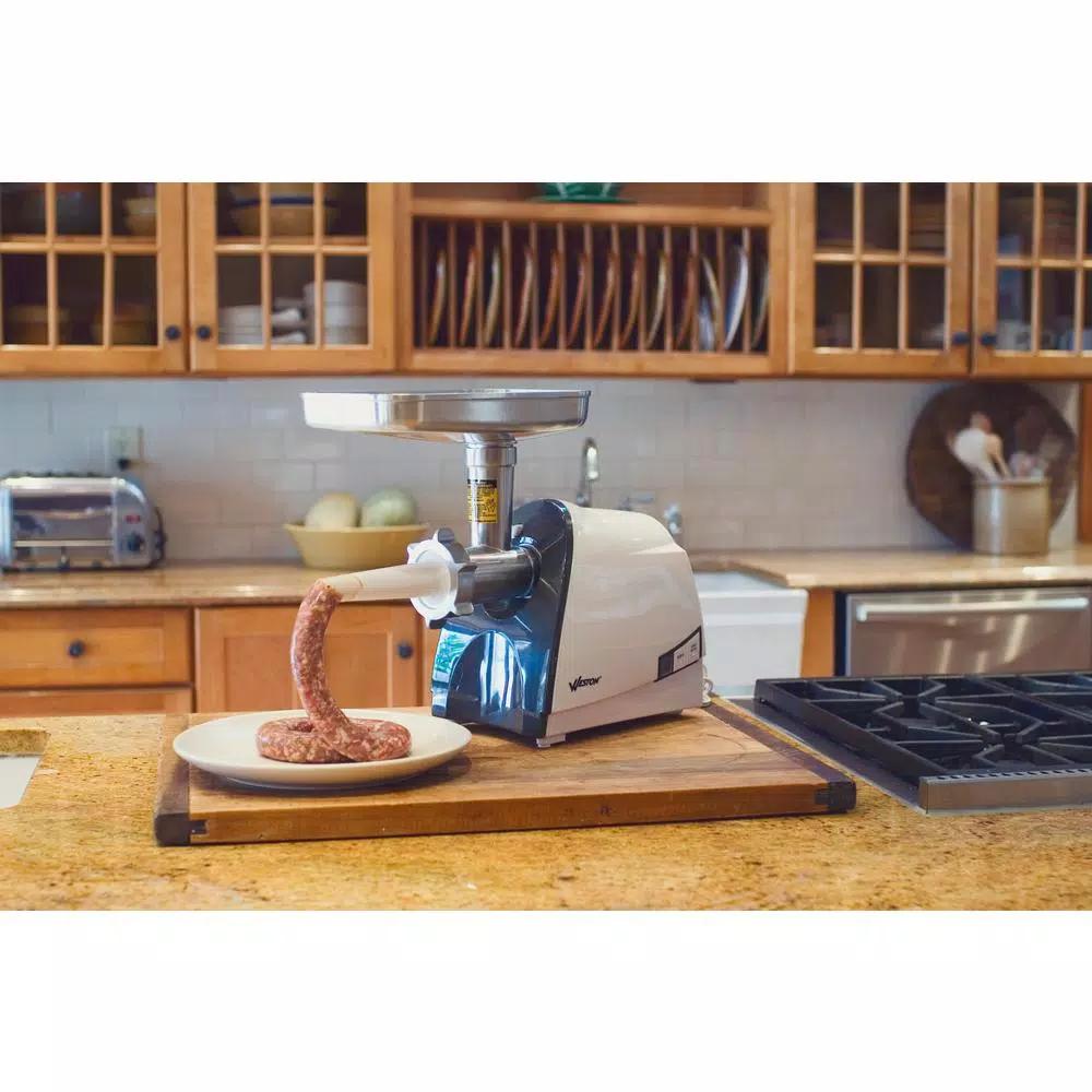 Weston No. 8 575W Electric Meat Grinder and Sausage Stuffer with Stainless Steel Plates