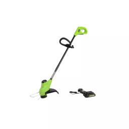 Greenworks 24V Cordless TORQDRIVE String Trimmer with 2.0 Ah Battery and Charger, 10 in. Cutting Path thumbnail 1