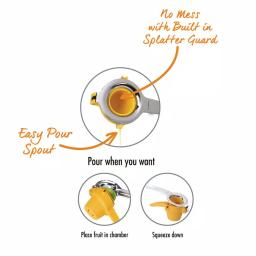 MasterPan MasterLon Kitchen Prep Collection Lemon and Lime Press with Easy Pour Spout and Splatter Guard thumbnail 4