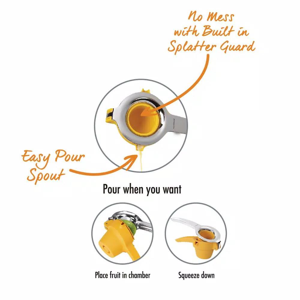 MasterPan MasterLon Kitchen Prep Collection Lemon and Lime Press with Easy Pour Spout and Splatter Guard
