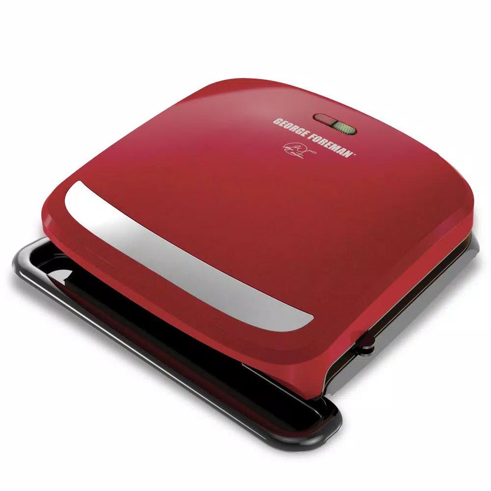 George Foreman GRP360R 60 sq. in. Indoor Countertop Grill and Panini Press, Red