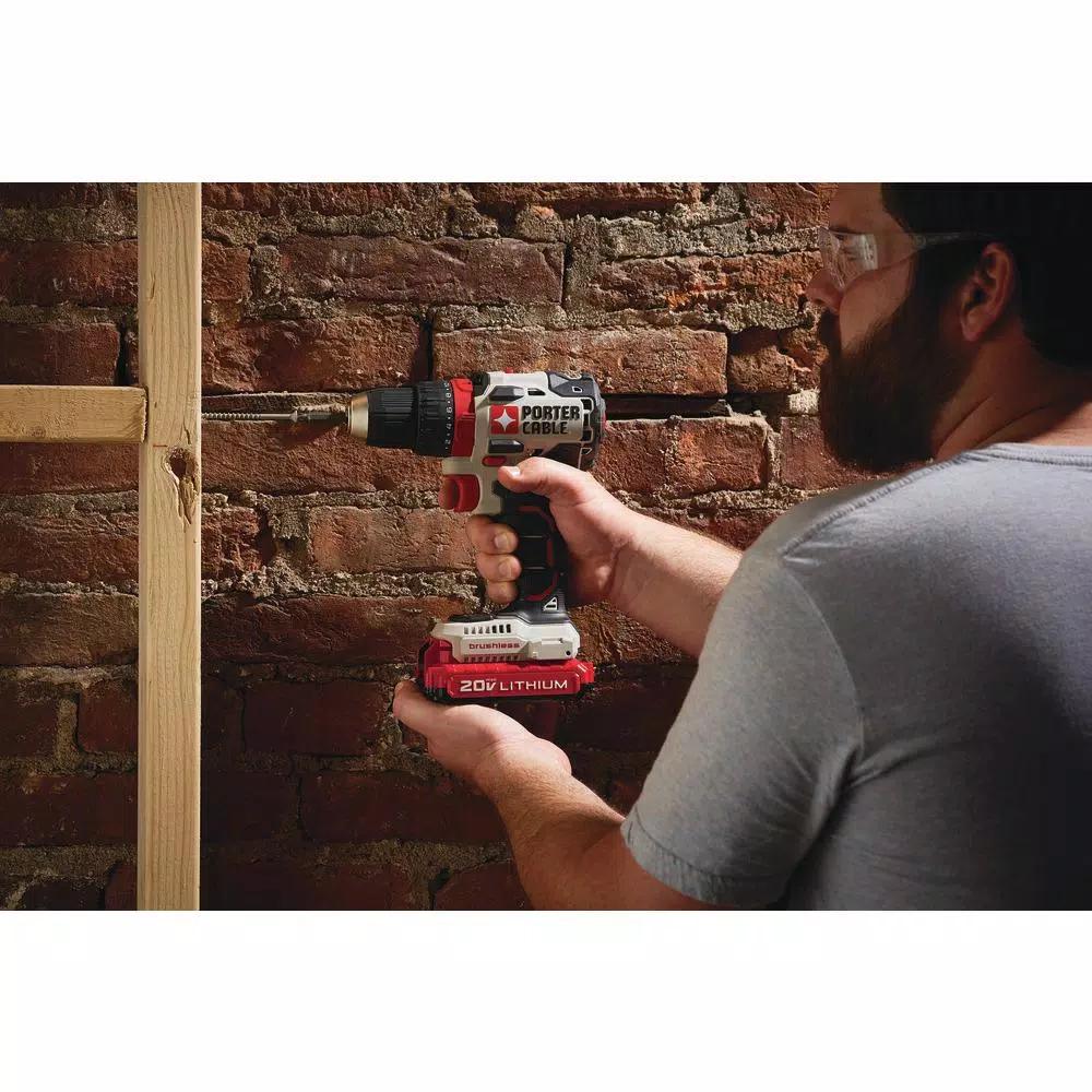 Porter-Cable 20V MAX Brushless Cordless 1/2 in. Drill/Driver Kit with 2 1.5 Ah Batteries and Charger