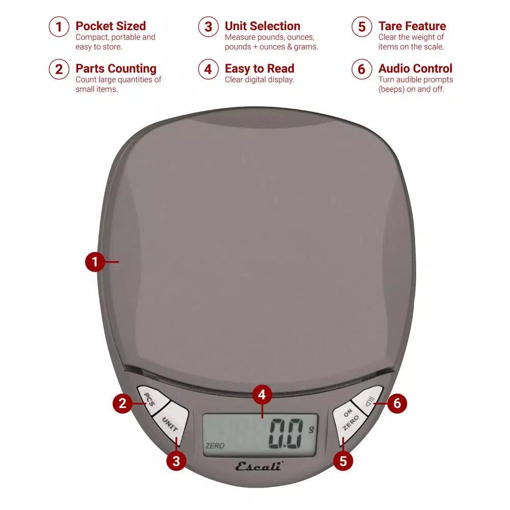 Escali Pico High Precision Pocket Scale, Ultra-Sensitive Mini Digital Scale