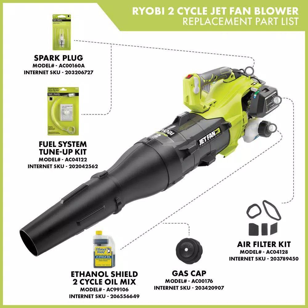 RYOBI Gas Trimmer 30cc 4-Cycle Attachment Capable & 25cc 2-Cycle Jet Fan Blower Combo