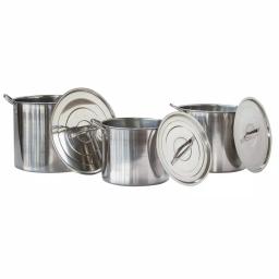AmeriHome 3-Piece Stainless Steel Stock Pot Set with Lids, 8 qt, 12 qt, and 16 qt thumbnail 3