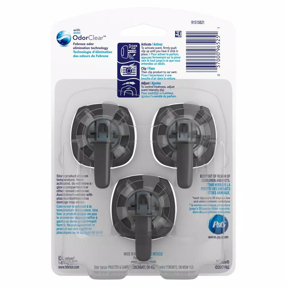 Febreze Car Air Freshener Vent Clips, Gain Original Scent, 3-Count
