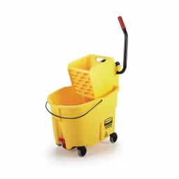 Rubbermaid Commercial Products Rubbermaid WaveBrake 35 Qt. 2.0 Side-Press Mop Bucket with Drain, Yellow thumbnail 1