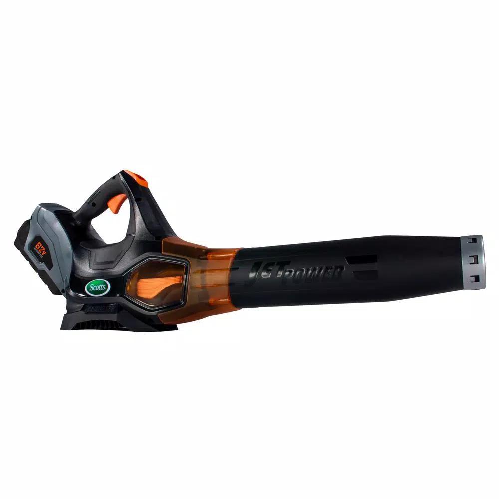 Scotts 62V Cordless Handheld Leaf Blower, 500 CFM, 140 MPH with 2.5 Ah Battery and Charger