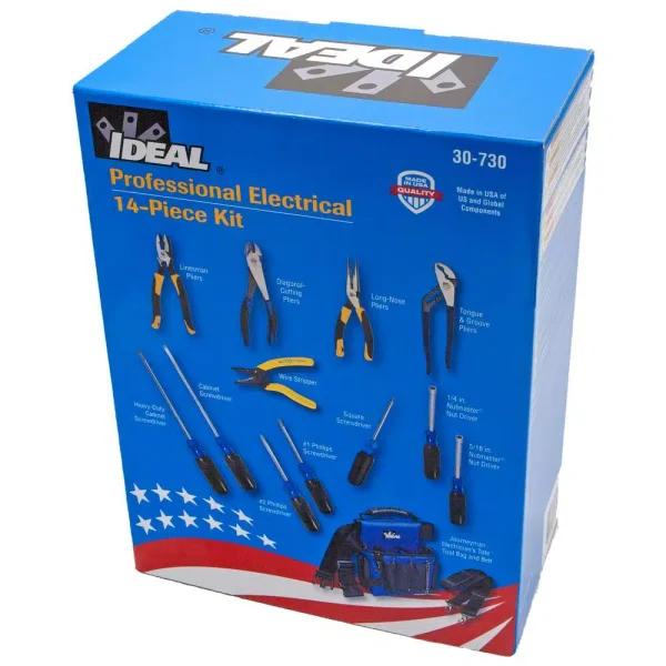 Ideal Electrical 14-Piece Professional Electrical Tool Kit with Journeyman Tote Bag