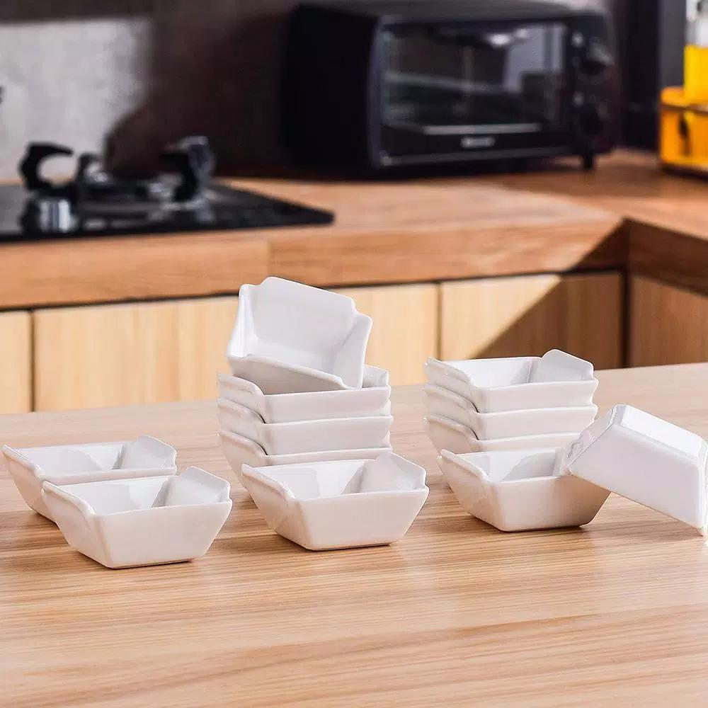 MALACASA 2.5 in. White Porcelain Ramekins Set of 12, Ceramic Souffle Dishes and Serving Bowls