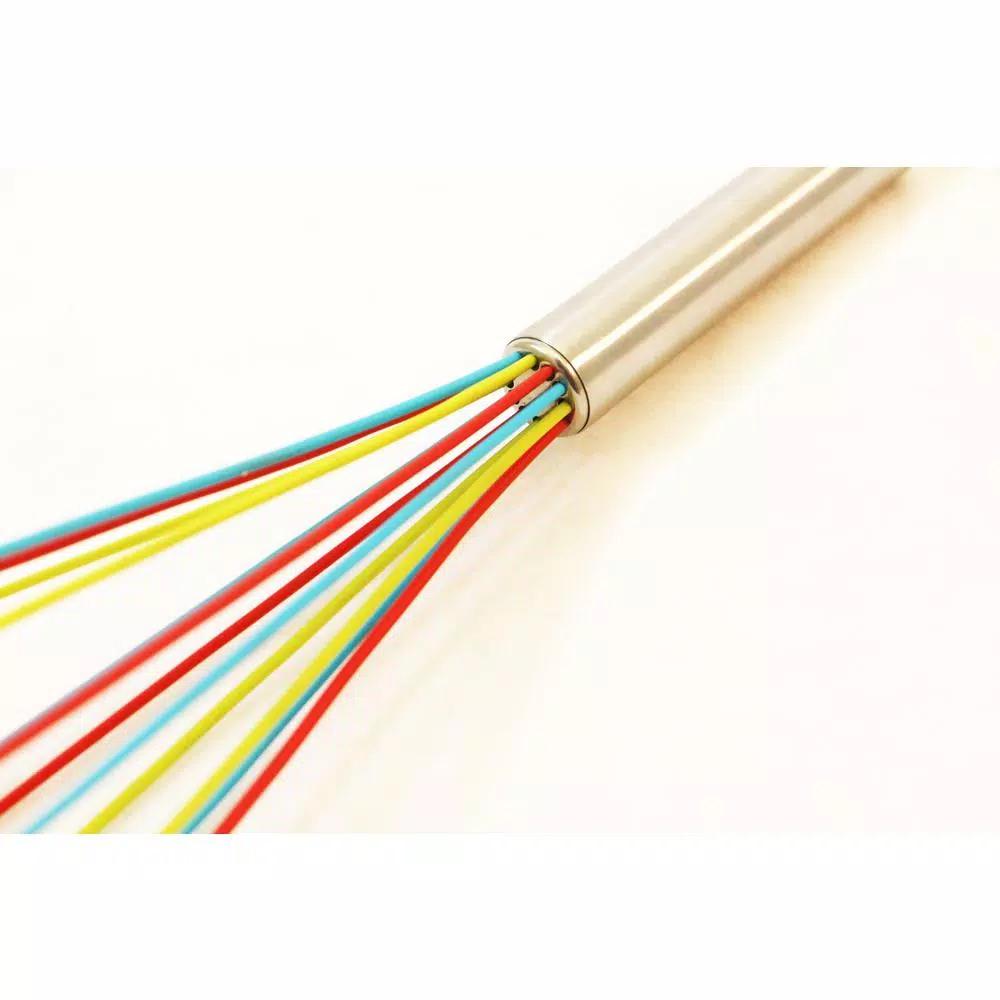 ExcelSteel Stainless Steel Tri-Color Silicone Coated Whisk Set, 8 in. and 10 in. (Set of 2)