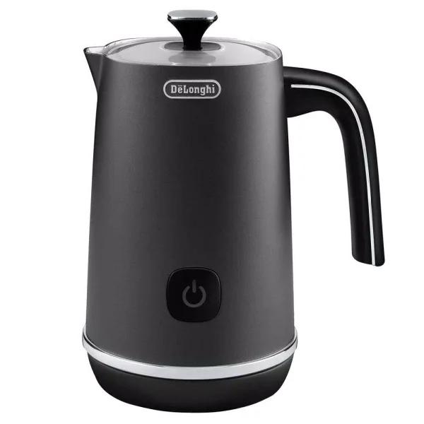 DeLonghi De'Longhi EMF1BK Electric Milk Frother, Matte Black Metal, Hot and Cold Frothing