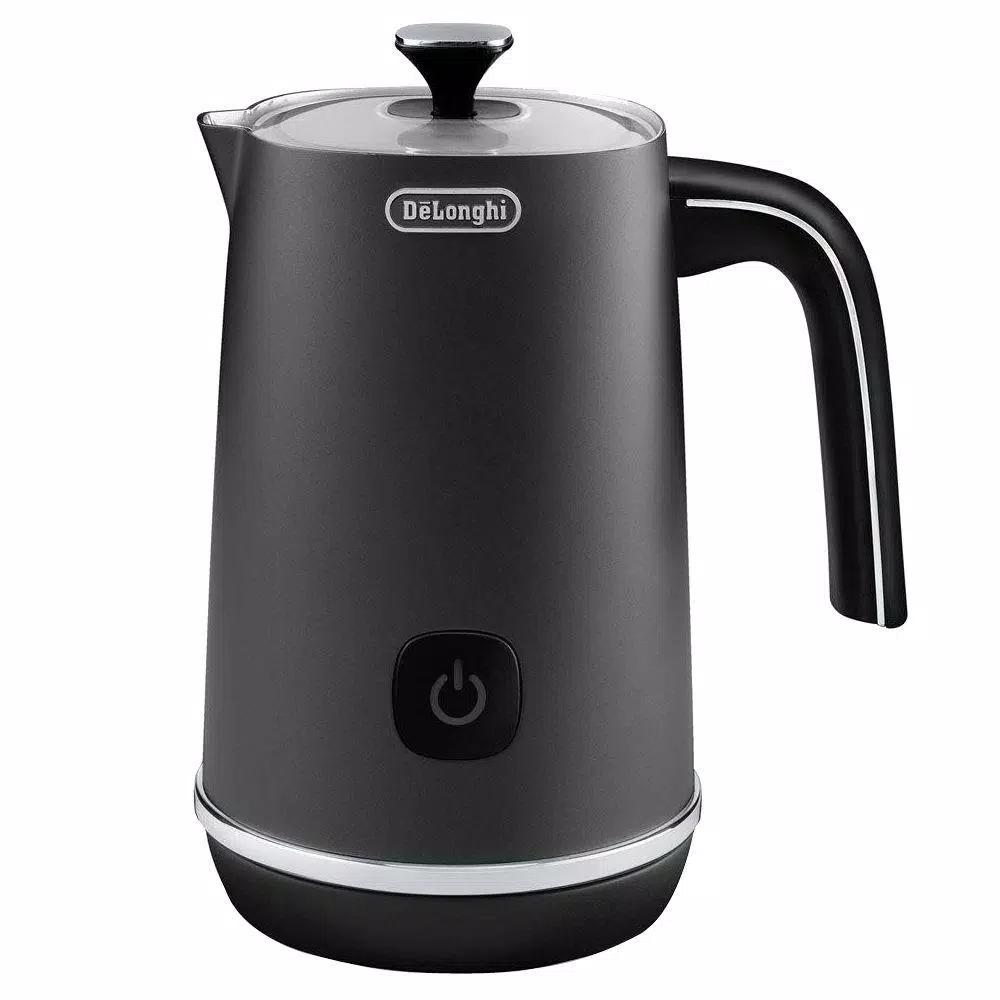 DeLonghi De'Longhi EMF1BK Electric Milk Frother, Matte Black Metal, Hot and Cold Frothing