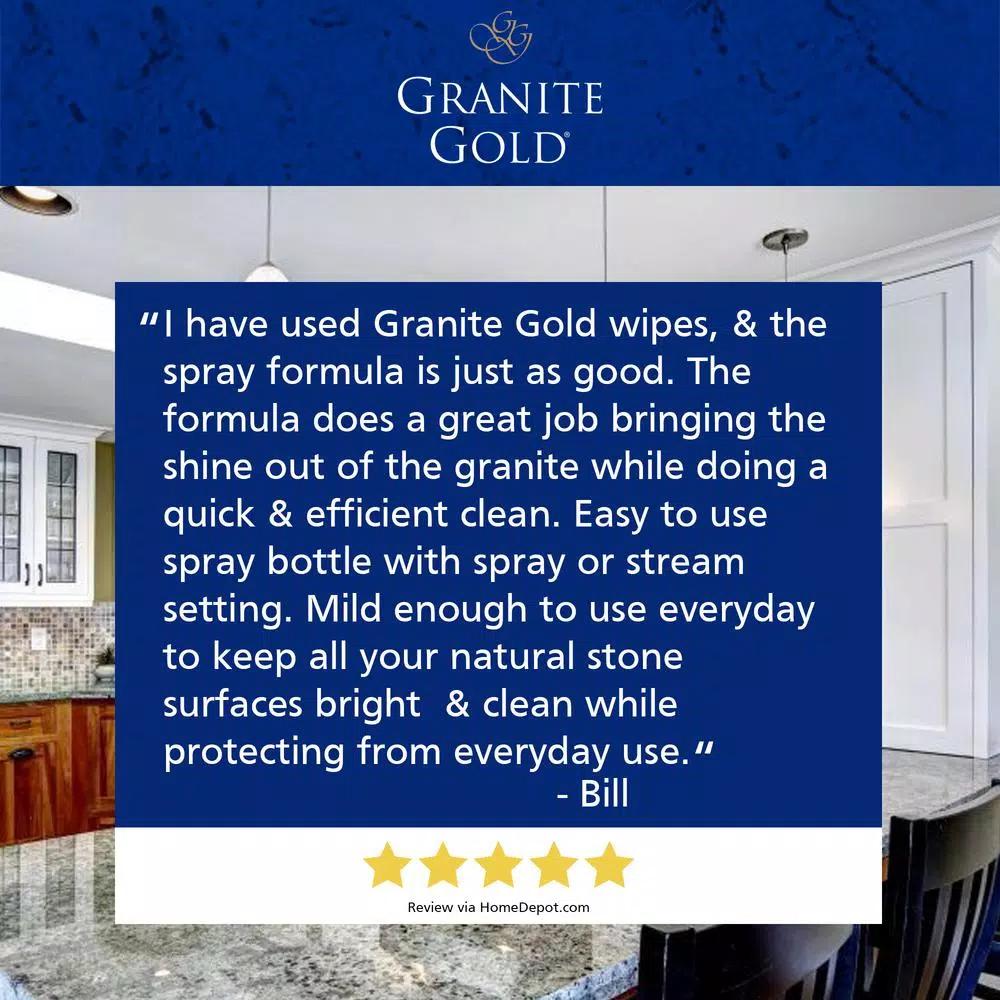 Granite Gold Natural Stone Daily Cleaner, Streak-Free Formula, 24 oz (3-Pack)