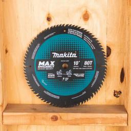 Makita 10 in. 80T Carbide-Tipped Max Efficiency Miter Saw Blade thumbnail 9