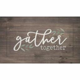 P Graham Dunn Gather Together Wood Wall Decor - Rustic Grey Inspirational Carved Wall Art thumbnail 1