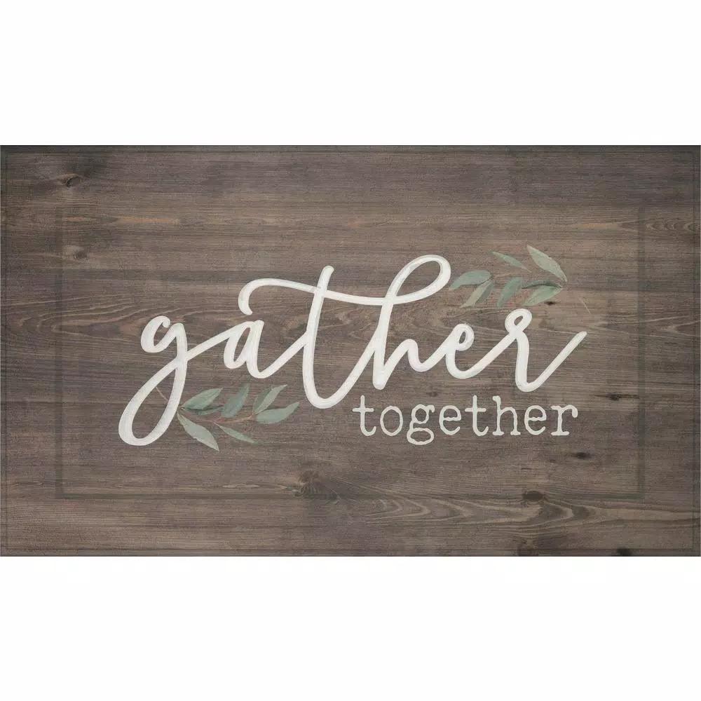 P Graham Dunn Gather Together Wood Wall Decor - Rustic Grey Inspirational Carved Wall Art