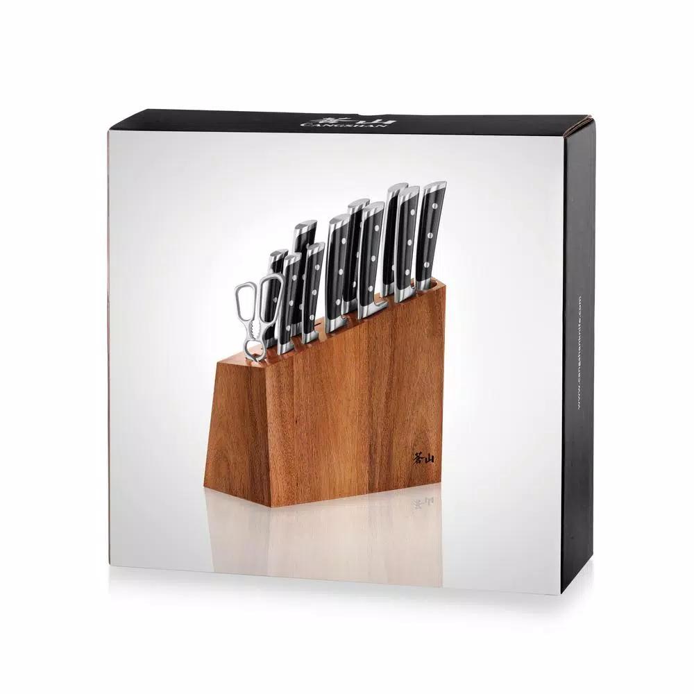 Cangshan S Series 12-Piece German Steel Forged Knife Block Set with Walnut Block