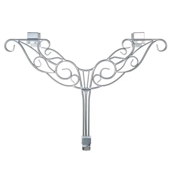 Village Lighting Company 19 in. Silver Antler Adjustable Wreath Hanger, Durable Wrought Iron