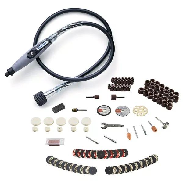 Dremel 130-Piece Rotary Tool Accessory Kit with 36 in. Flex-Shaft Attachment