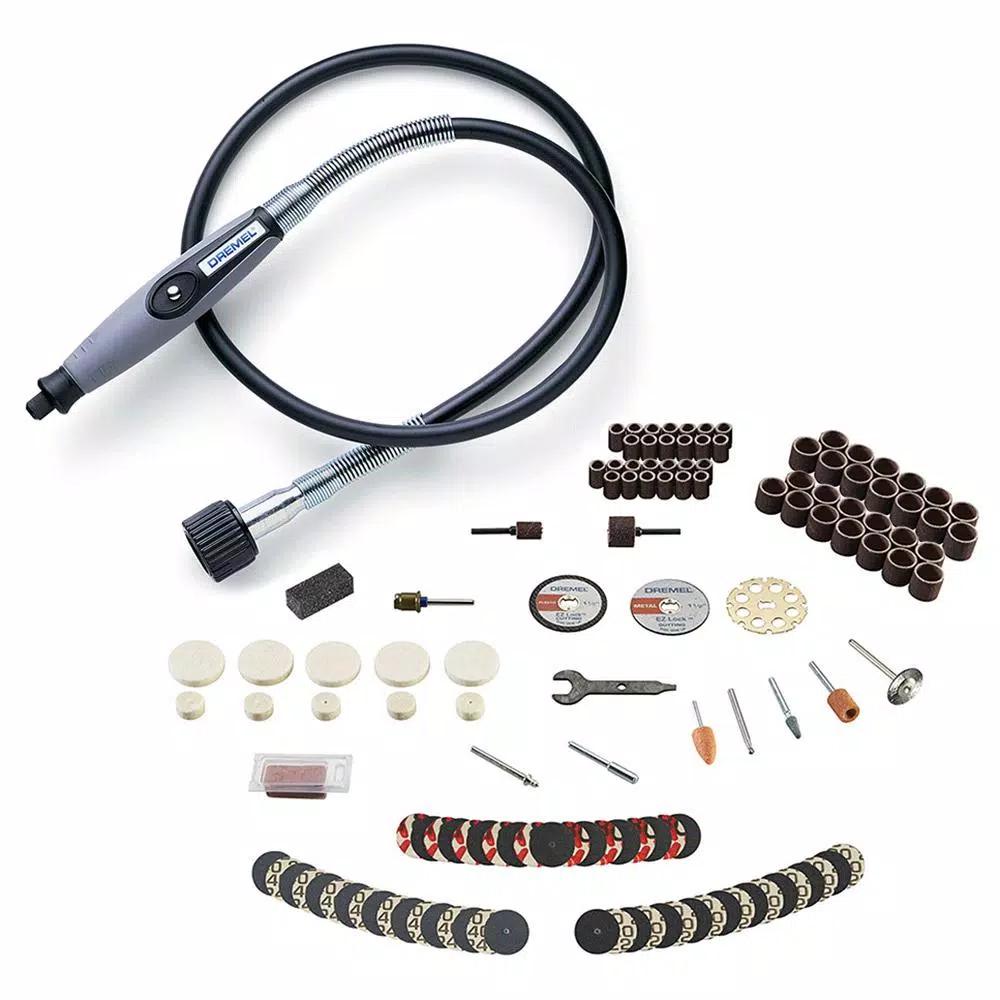Dremel 130-Piece Rotary Tool Accessory Kit with 36 in. Flex-Shaft Attachment