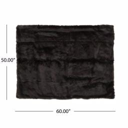 Noble House Toscana Shadow Faux Fur Throw Blanket, Gray Modern Solid Pattern thumbnail 4
