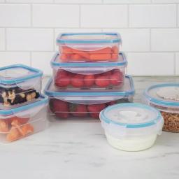 Kitchen Details 16-Piece Food Storage Container Set with Airtight Clip-Lock Lids, Blue thumbnail 2