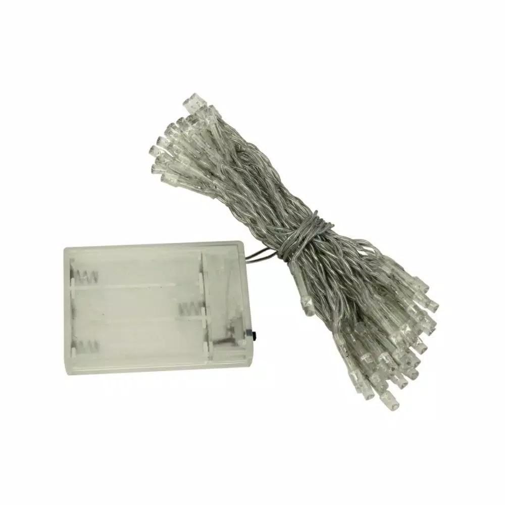 ALEKO 30-Light Pink LED Battery Operated String Lights, 10 ft. Flexible Wire