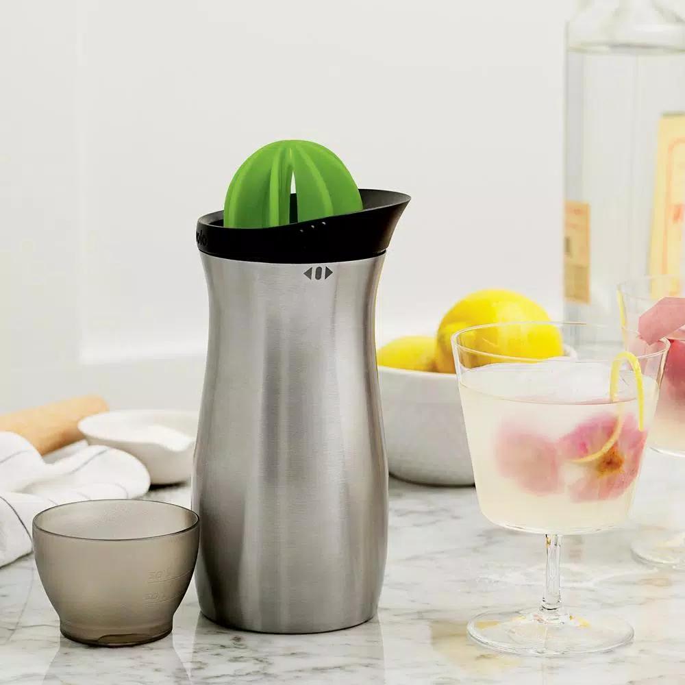 Tovolo Stainless Steel Cocktail Shaker with Built-in Reamer and Jigger Cap, 24 oz