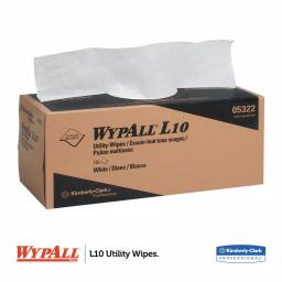 WYPAll L10 Utility Wipes, 1-Ply White Pop-Up Disposable Wipers, 125 Count, 18 Boxes Per Carton thumbnail 3
