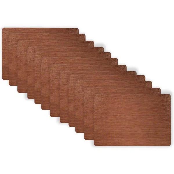 RITZ 19 x 13 in. Copper Metallic Stitched PVC Placemats, Set of 12