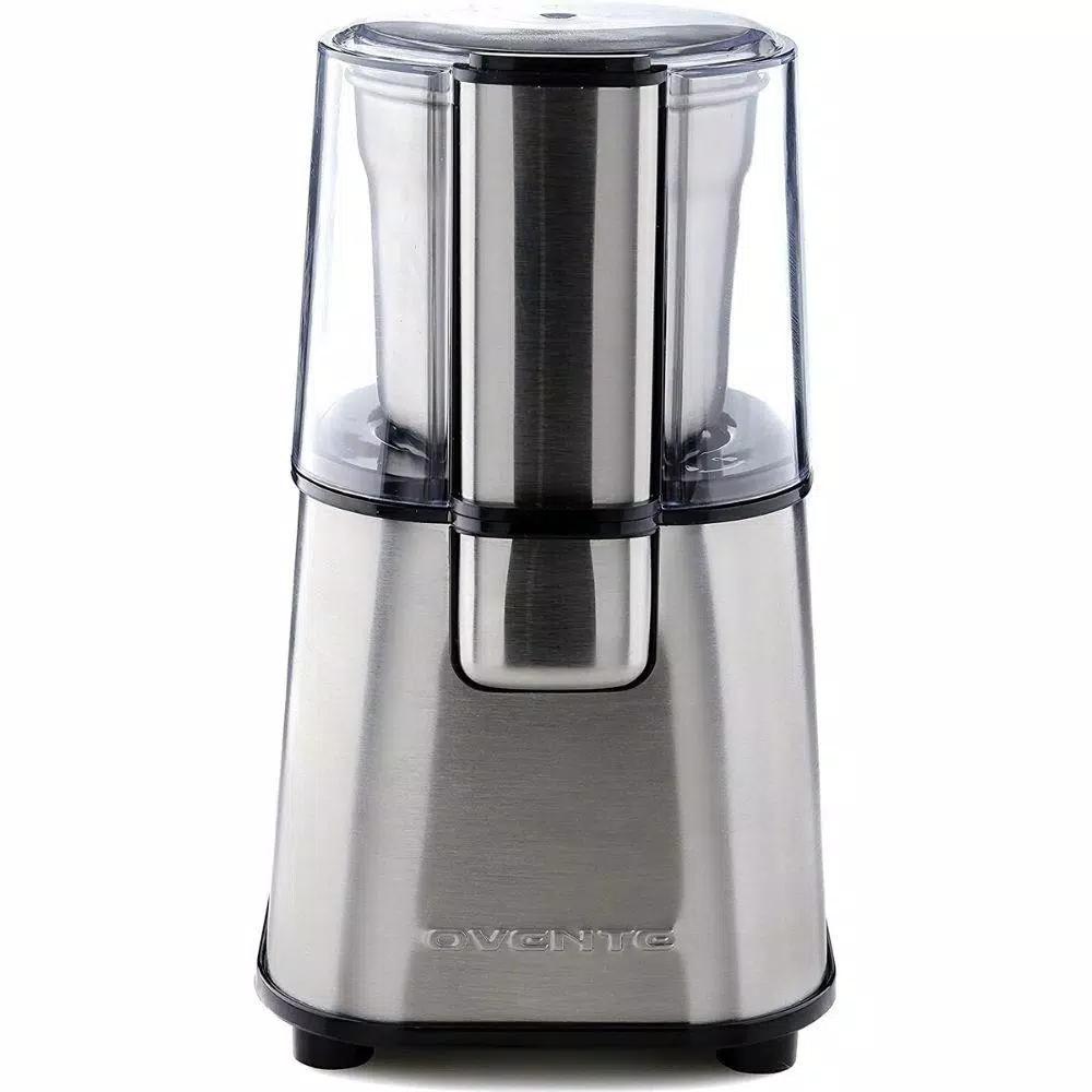 Ovente Electric Coffee Grinder, 200W Multi-Purpose Blade Grinder, Silver