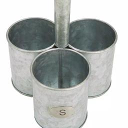Mind Reader 3-Section Galvanized Metal Utensil Caddy & Silverware Organizer thumbnail 3