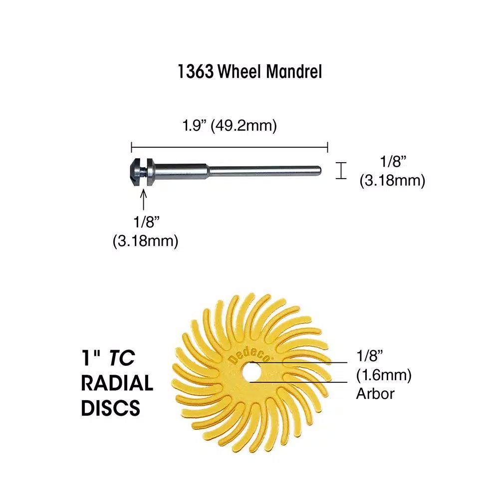 Dedeco Sunburst 7/8 in. Knife-Edge Radial Discs, 220-Grit, 1/16 in. Thickness, 12-Pack