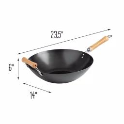 Honey-Can-Do Joyce Chen 14 in. Carbon Steel Non-Stick Wok with Birchwood Handle thumbnail 4