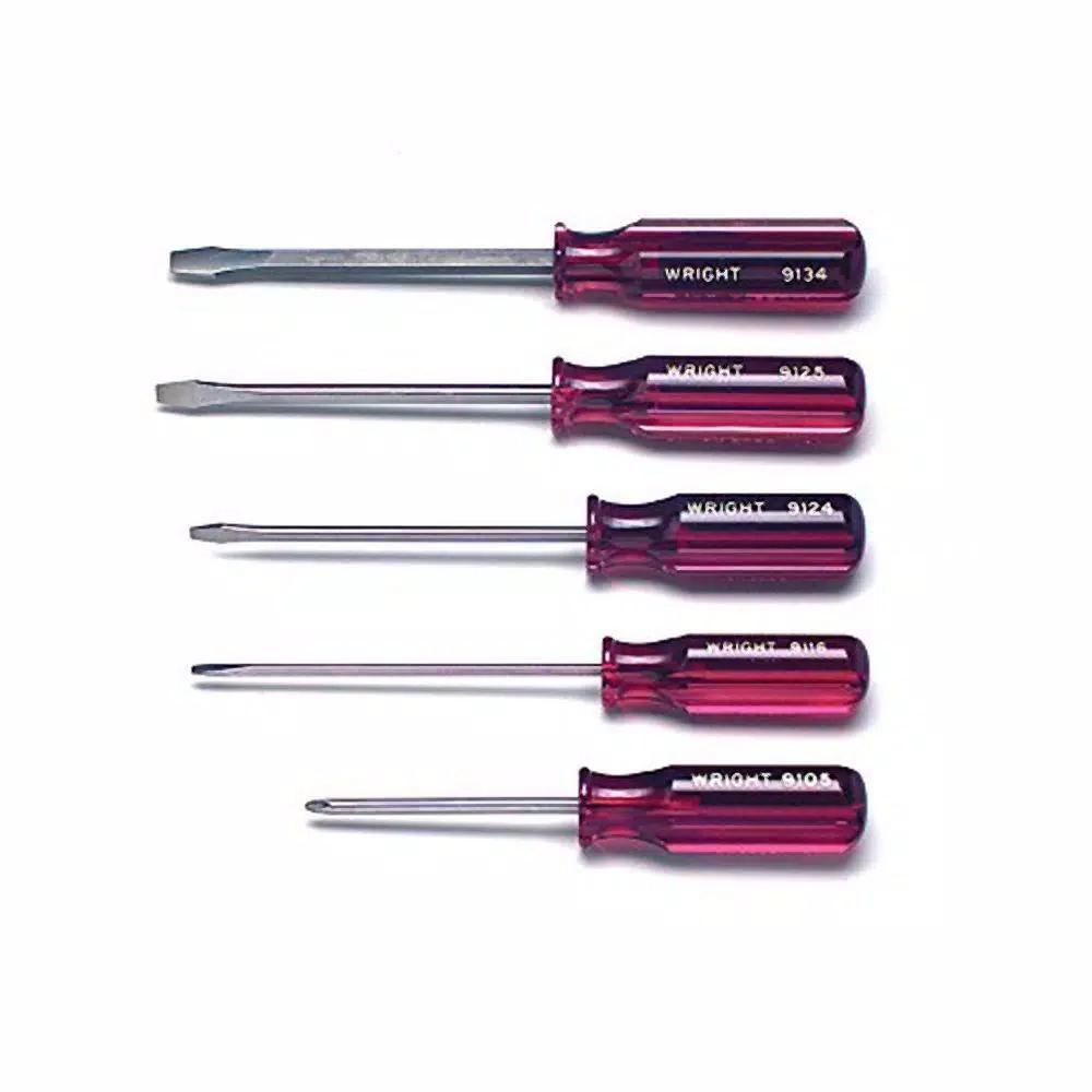 Wright Tool 5-Piece Screwdriver Set with Cloth Pouch