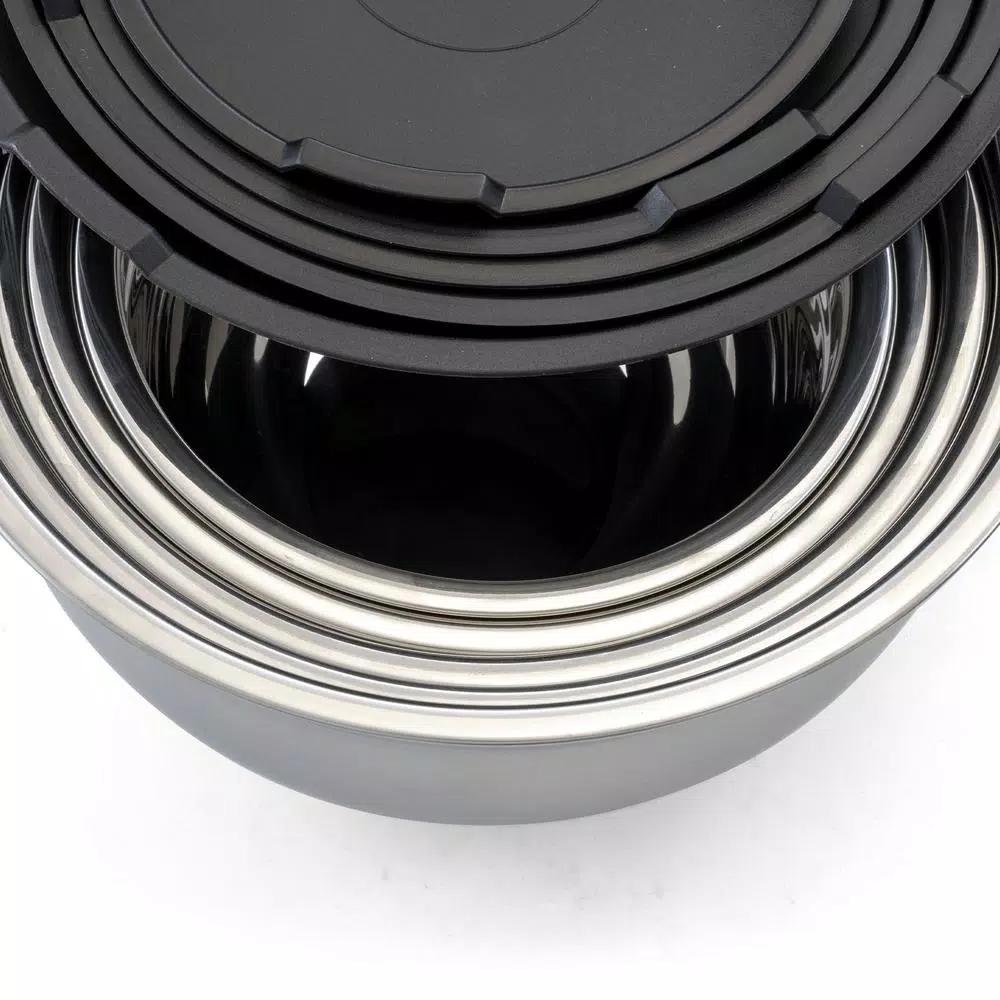 MegaChef MegaChaf 5-Piece Stainless Steel Mixing Bowl Set with Lids