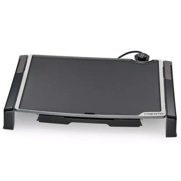 Presto Tilt and Fold 254 sq. in. Black Electric Griddle with Temperature Sensor and Nonstick Surface