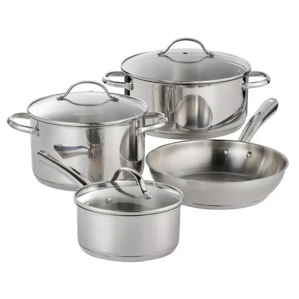 Tramontina 7 Pc Stainless Steel Cookware Set with Tri-Ply Base