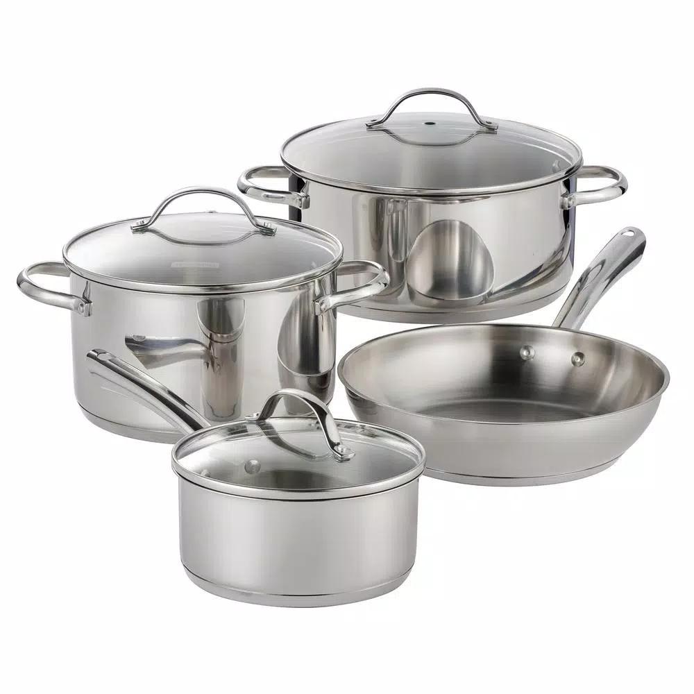 Tramontina 7 Pc Stainless Steel Cookware Set with Tri-Ply Base