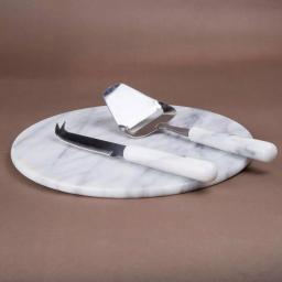 Creative Home Stainless Steel Cheese Slicer and Knife Set with Natural White Marble Handles (2-Piece) thumbnail 5