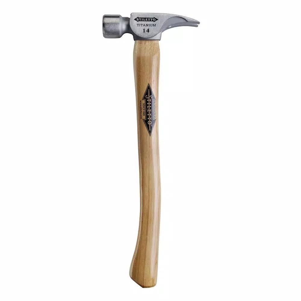 Stiletto TI14SC 14 oz. Titanium Smooth Face Hammer with 18 in. Curved Hickory Handle