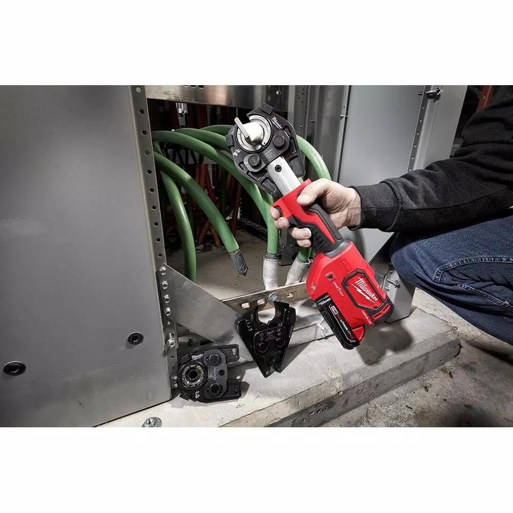Milwaukee M18 FORCE LOGIC 600 MCM Cordless Crimper Kit with 750 MCM Cu/Al Cutting Jaw