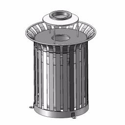 Ultra Play Lexington 36 Gal. Outdoor Trash Receptacle with Ash Urn Lid and Liner thumbnail 2