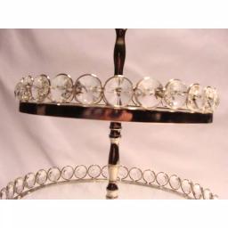Heim Concept Silver 3-Tier Crystal and Stainless Steel Cake Stand, 20 in. H thumbnail 7